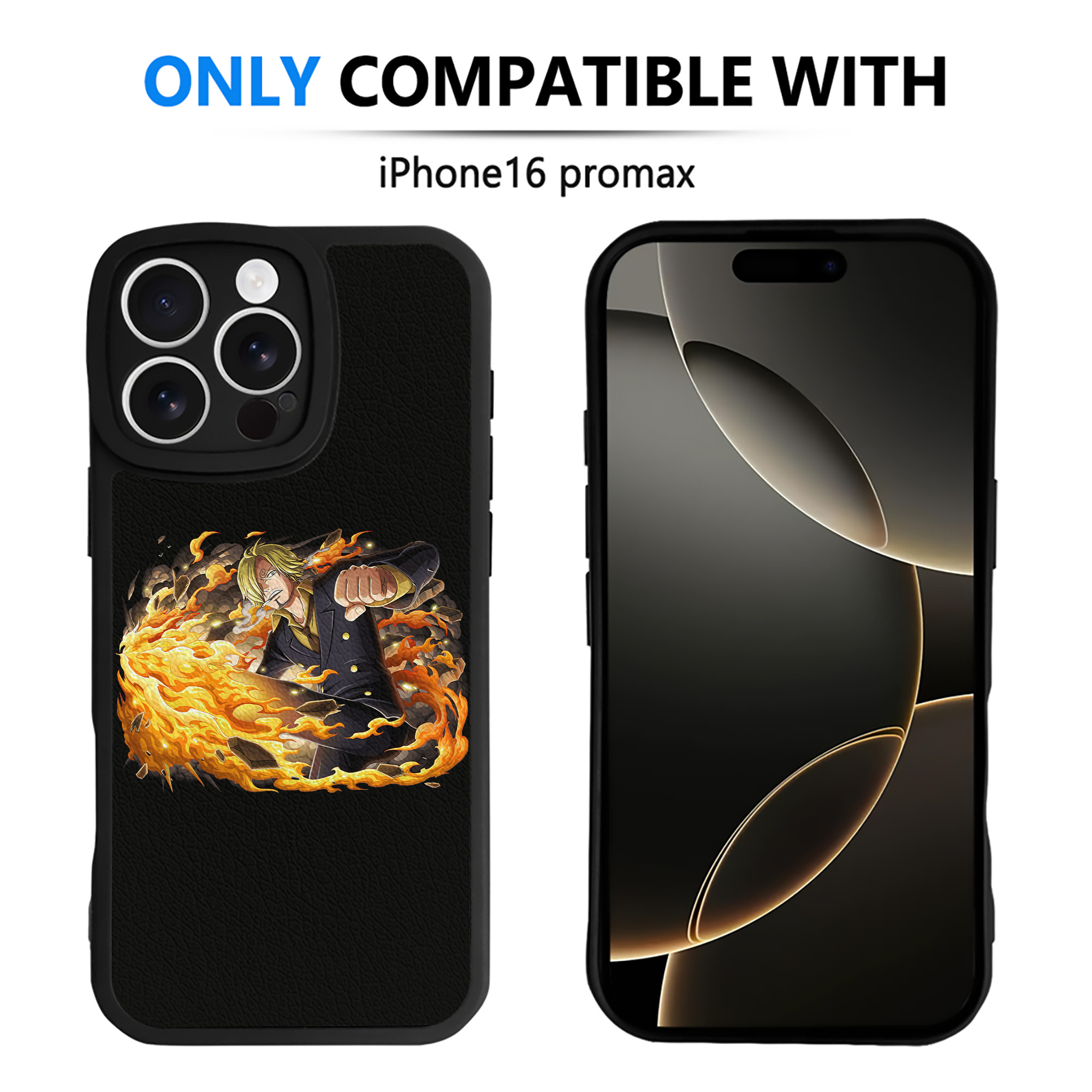 （画像用） ワンピース サンジ ONE PIECE Sanji 【iPhone 16シリーズ対応】シリコンスマホケース（レザー調） 材質：シリコン